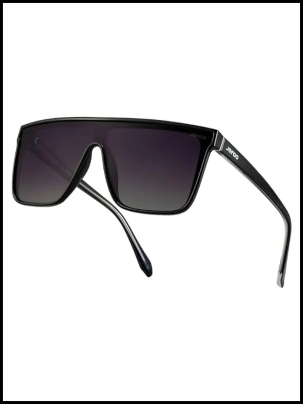 Polarized Square Oversized Sunglasses Flat Top Shield UV Protection